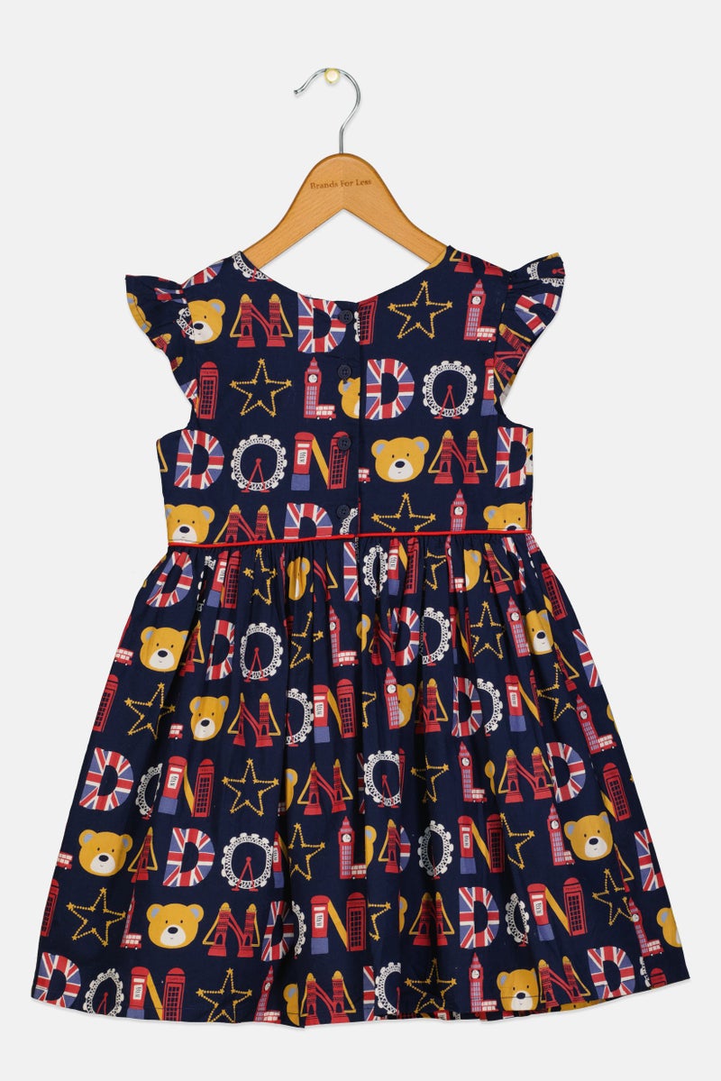 Hamleys Toddlers Girl Allover Print Dress, Multicolor - Image 2